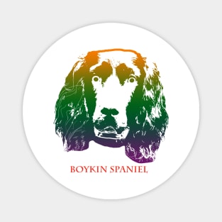 The boykin spaniel head is Violet, Green, Orange Magnet